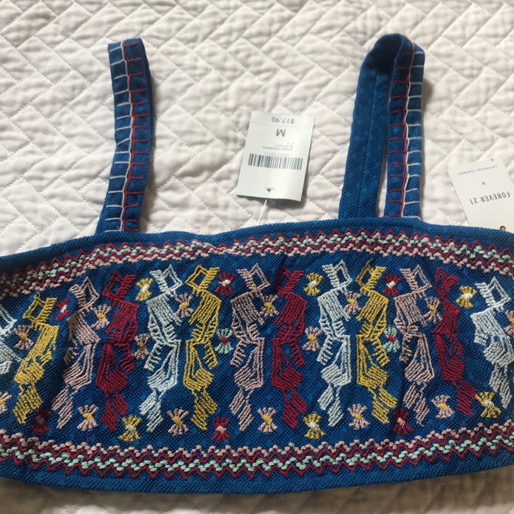 Blue bando top
